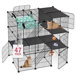 VISCOO 3-Tier Cat Enclosure & Playpen, 36"X 24"X 36"