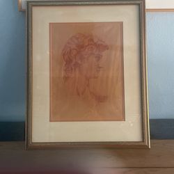 Pastel Of Michelangelo’s David Signed J. Whiteaker