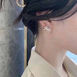 “Golden Hour” mini Hoop Diamond Sterling Silver Stud Luxury Formal Cute Earrings