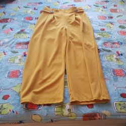 Mustard Yellow High Waisted Dress Pants-Size Large