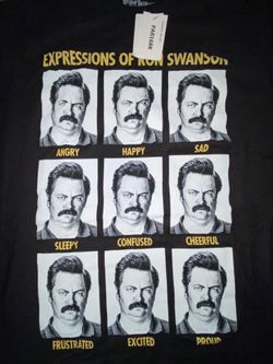 PARKS AND REC EXPRESSIONS OF RON T-SHIRT Small