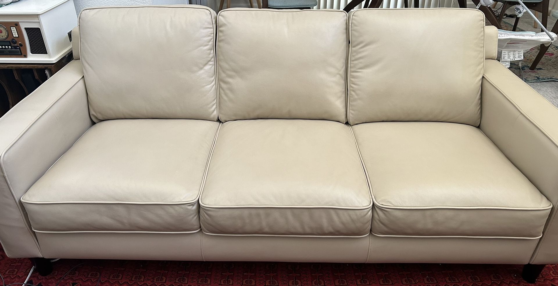 Abbyson Milton Top Grain Leather Sofa and Loveseat