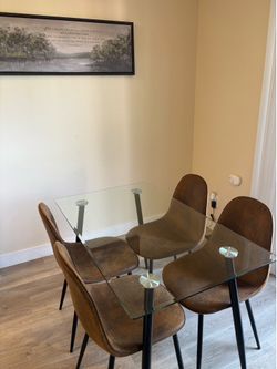 Glass table and chairs