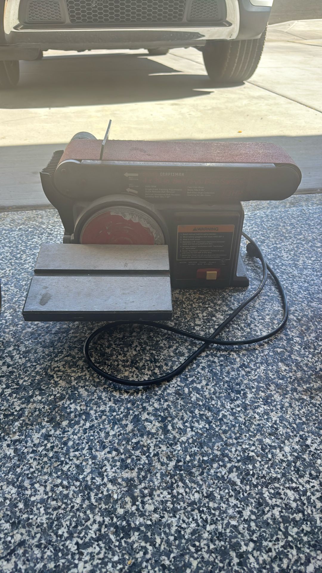 Vintage Sears Craftsman 4” Motorized Belt and 6” Disc Sander Model 5-in bench grider