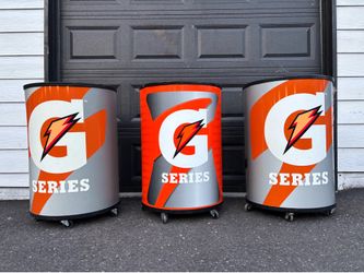 Gatorade G Series Rolling Display Barrels | Man Cave • Sports Bar • Gym