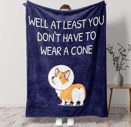 50x60 premium soft Corgi Blanket (Get well soon or post surgery), NEW