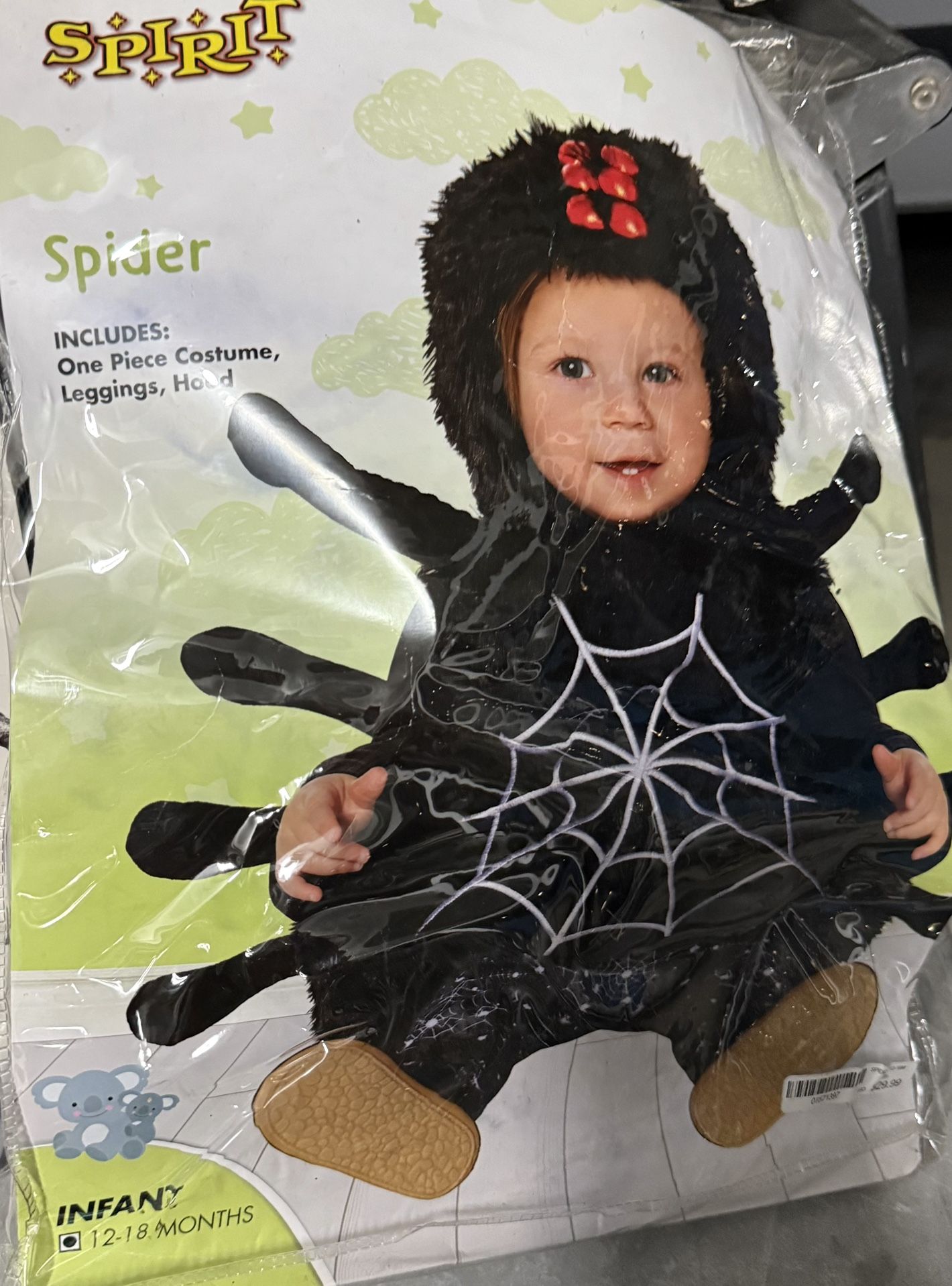 Infant Baby Halloween Spider Outfit Size 12-18 months 