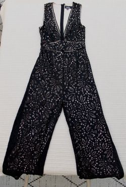 Lulus Black Lace Wide Leg Jumpsuit Size XS