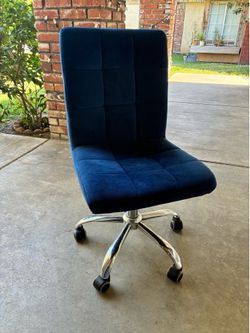 Blue chair velvet