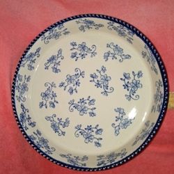 NEW Temptations w/Tora  8" Blue Floral Lace Casserole Dish