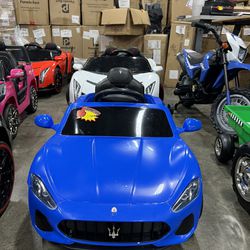 Blue Maserati Kids Car With Remote 12V / Coche infantil Maserati azul con mando a distancia de 12 V