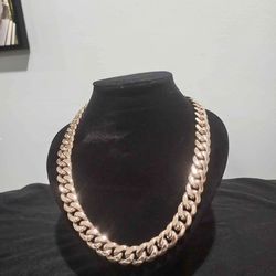 22” Cuban Link Chain & Bracelet Rose Gold Plated