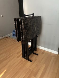 Foldable TV tray and rack