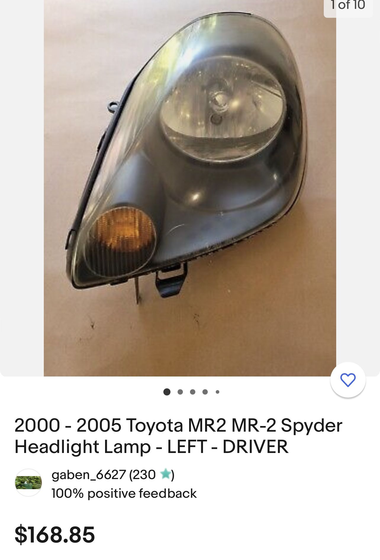 2000 Toyota  Spyder OEM Headlights 