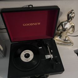 Retro Style Record Player w/ Bluetooth Capacity And Built In Speaker