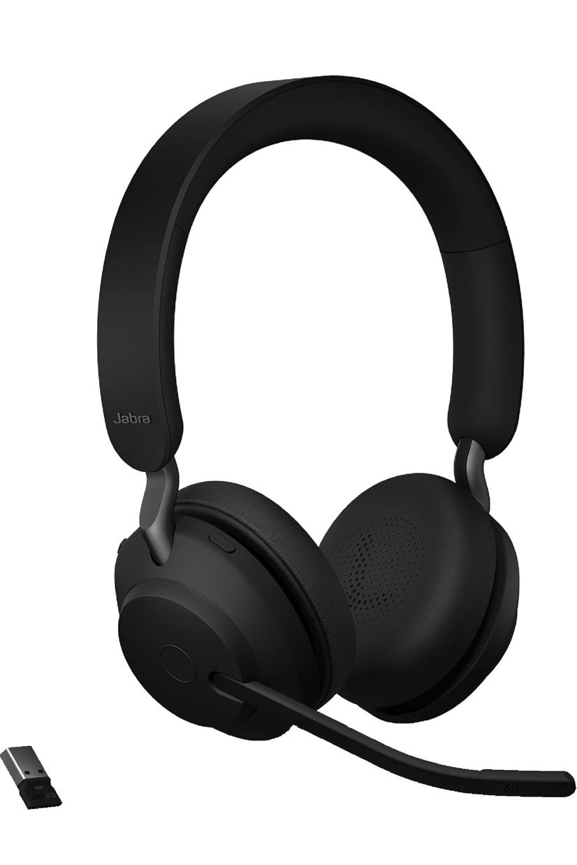 Jabra Evolve2 65 UC Wireless Headphones with Link380a, Stereo, Black –