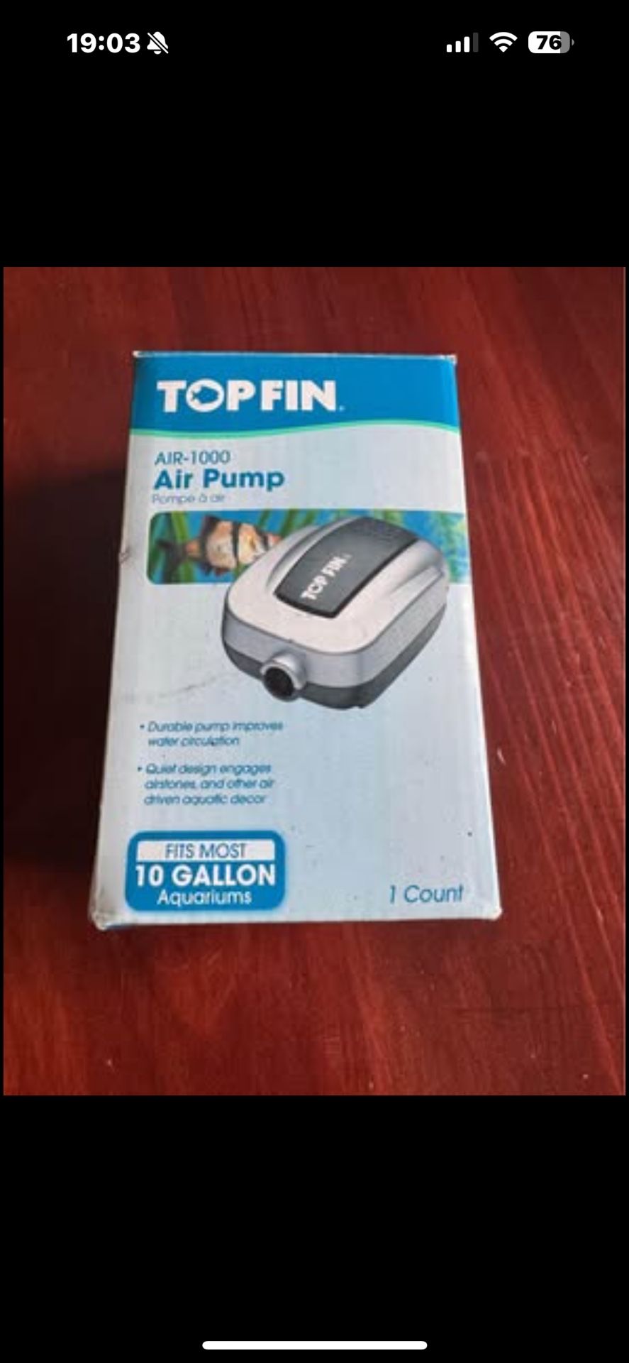 TopFin 10 Gallon Air Pump