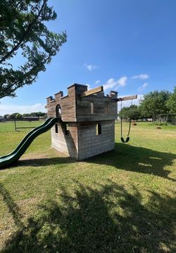 Wood castle playground