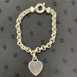 Tiffany-style SS Heart Tag Bracelet 