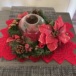 Christmas Wreath And Candle