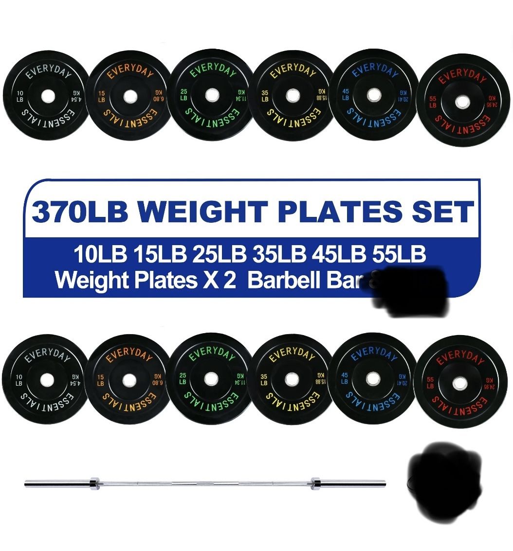 Gym Weight Plates and Barbell Set