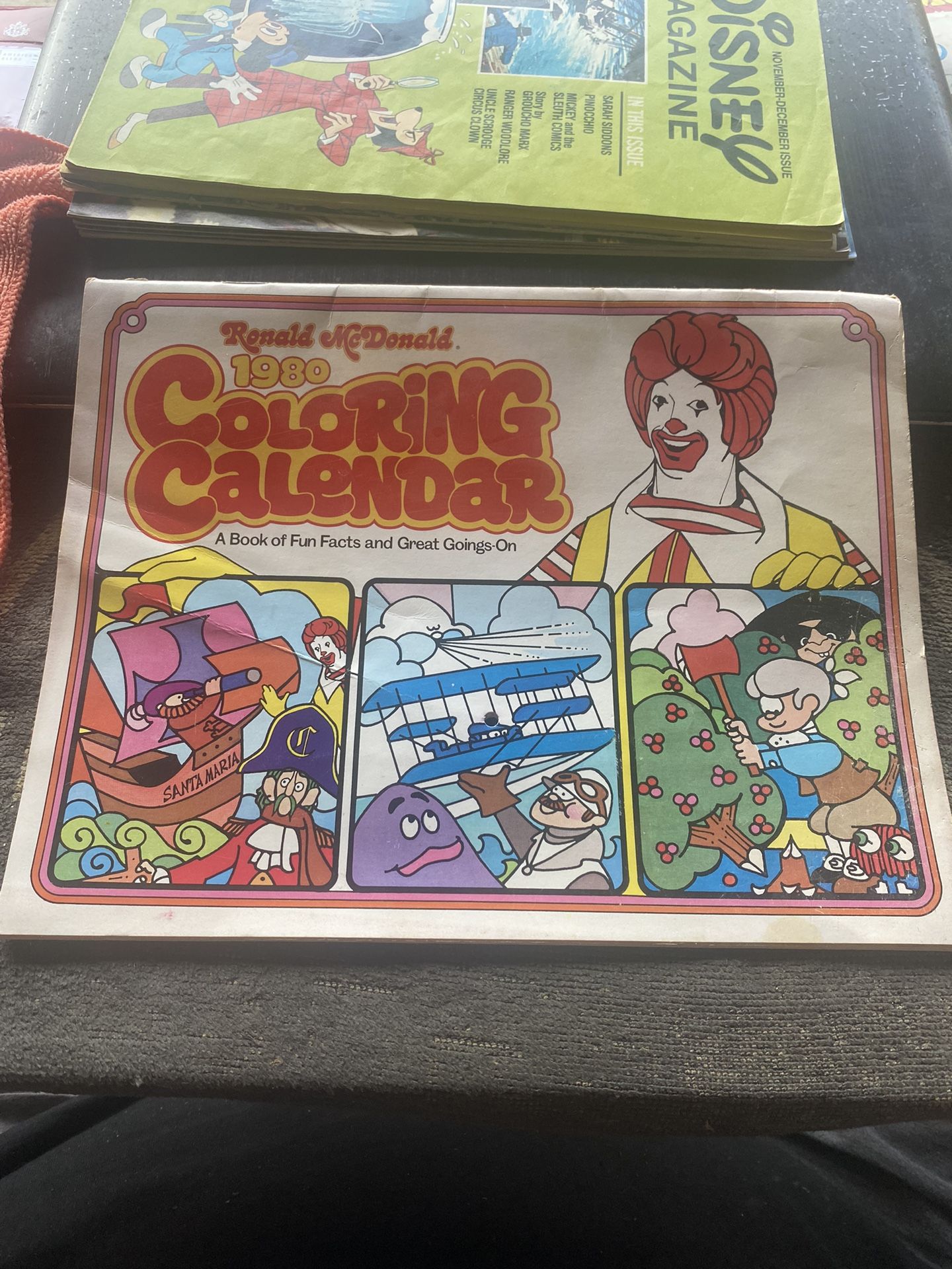 Vintage 1980 McDonald Ronald McDonald Coloring Calendar