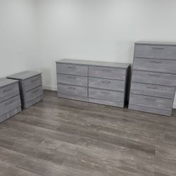Dresser, Chest And 2 Nightstands - Cómoda, Gavetero Y 2 Mesitas De Noche 