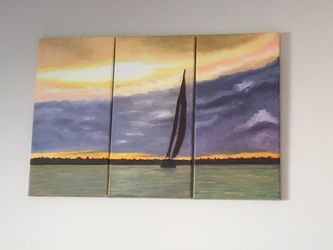 Original Oil Paintings 3- panels 12 x24 each Gallery Wrapped on Canvas. $295