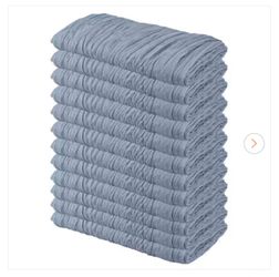 35 in. W x 120 in. L Dusty Blue Solid Boho Gauze Polyester Cheesecloth Table Runner for Wedding and Party (Set of 12)