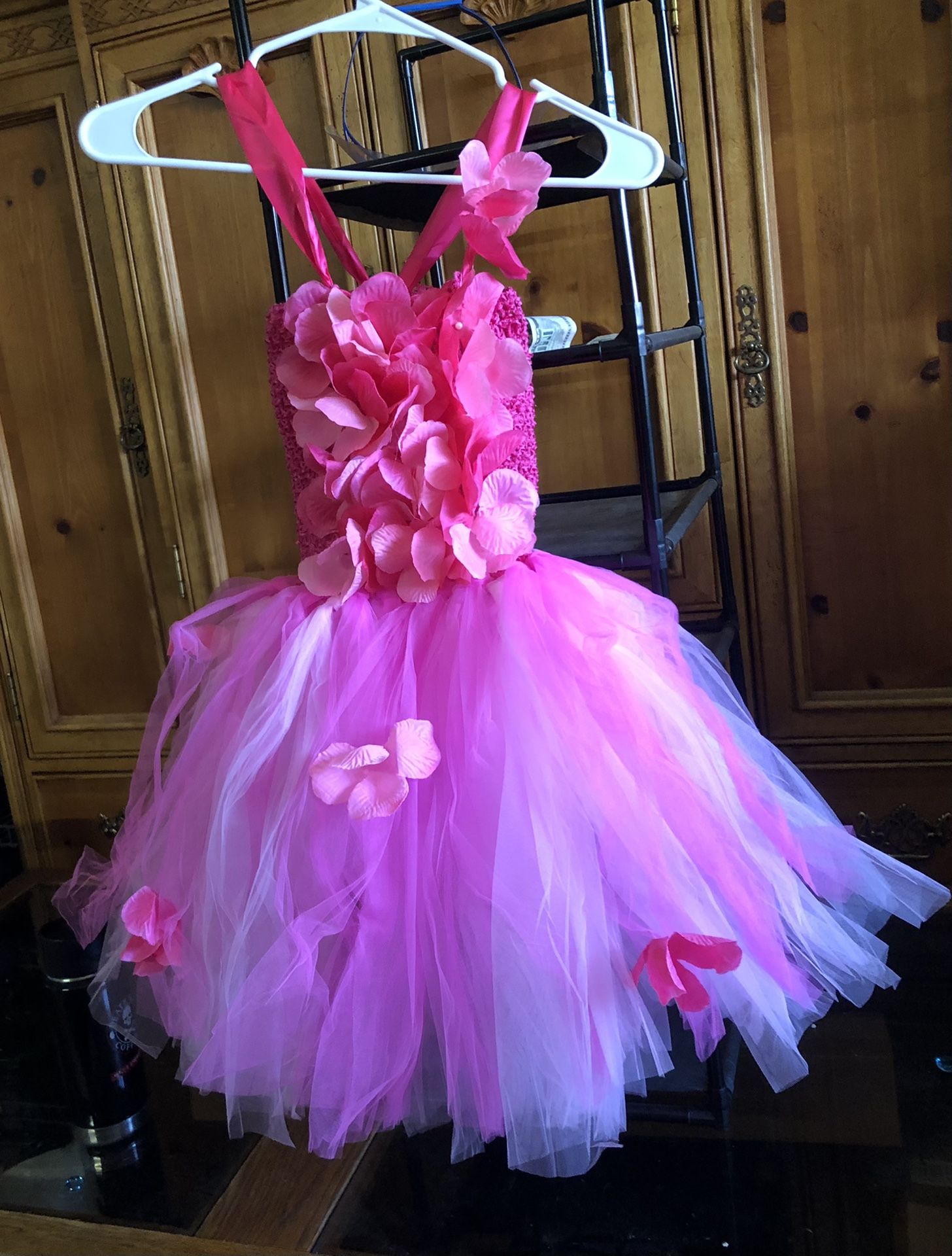 BRAND NEW Girls tutu pink Flower dress 6/7