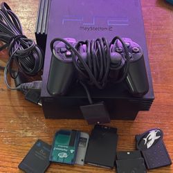 Ps2 With One Controller And 6 Memory Cards 