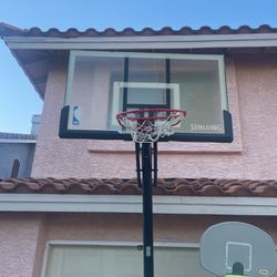 Adjustable Spalding Basketball Hoop: Crack In Backboard, But Does Not Affect play