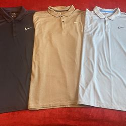 3 Nike DriFit Polos XL
