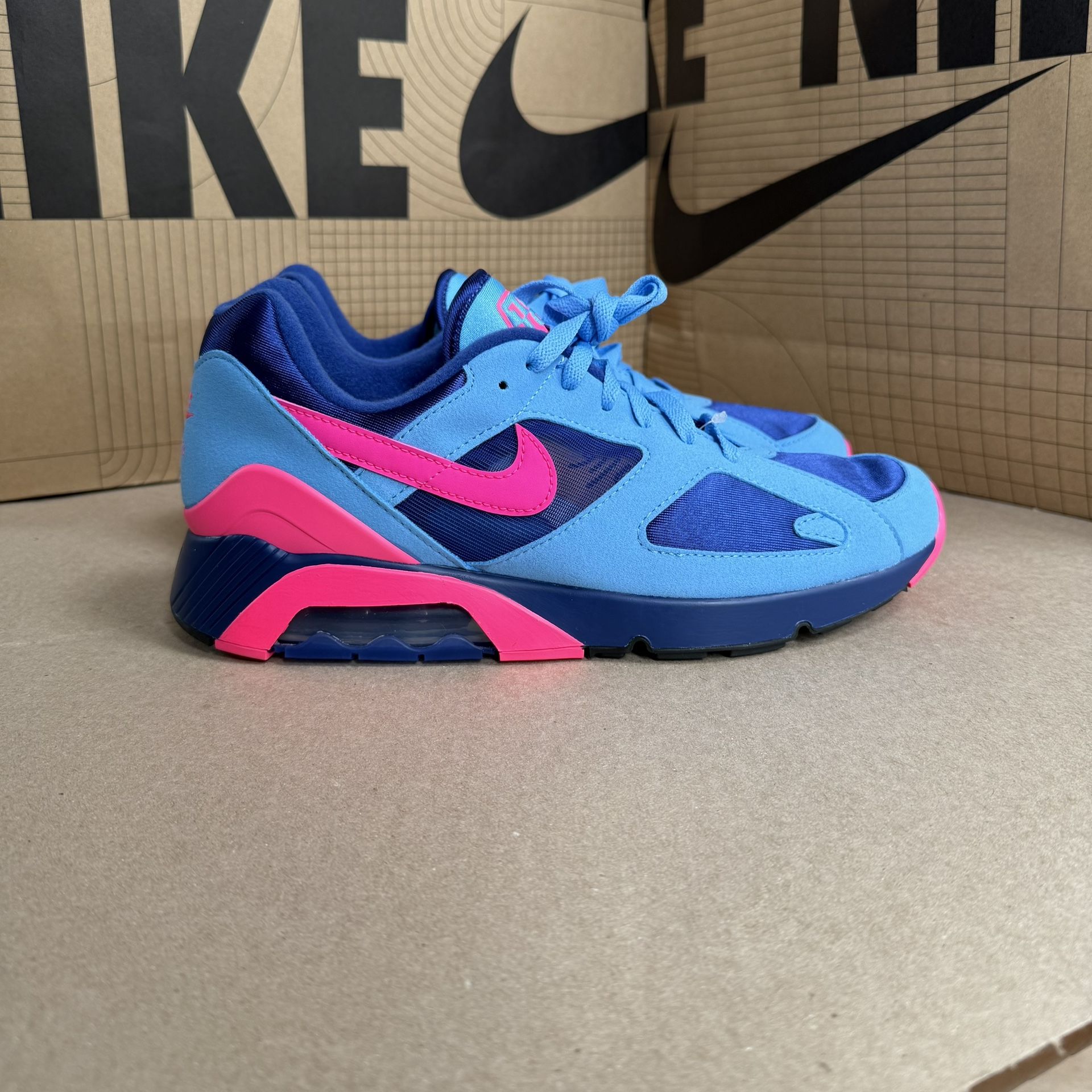 Nike Air Max 180 University Blue Hyper Pink Men's HQ1706-401 New Size 10.5 Shoe