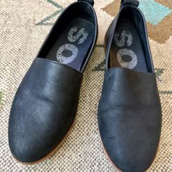 Sorel Ella Slip-On Shoes Women's 7-1/2 Casual Comfort Leather Flats Loafers