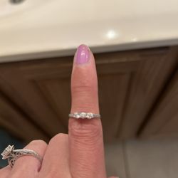 Sterling Silver Cubic Zirconia Ring Size 5.5 - Great Condition