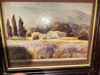 Provence Lavender Fields Vintage Framed Art