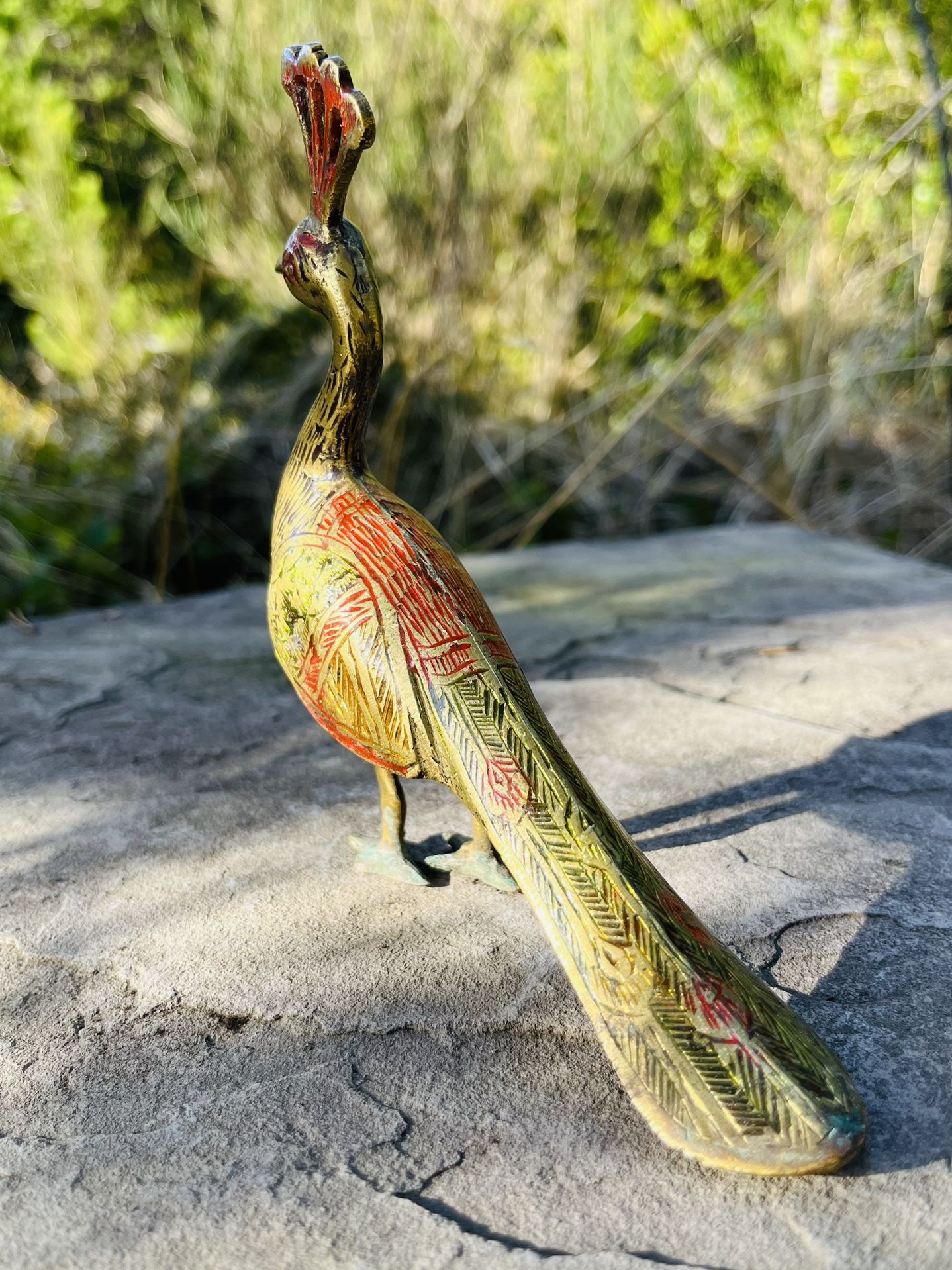 Vintage Brass Peacock Figurine/ Brass Figurine/ made in India/ Brass