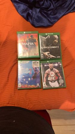 Xbox one bundle of games, UFC three hello neighbor 2 Mortal Kombat X mafia Definitive edition