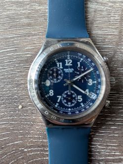 Swatch Irony Chrono YCS401 "Secret Agent" 1997 Swiss Made Blue Dial Watch
