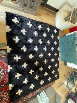 Black & white Moroccan shag rug