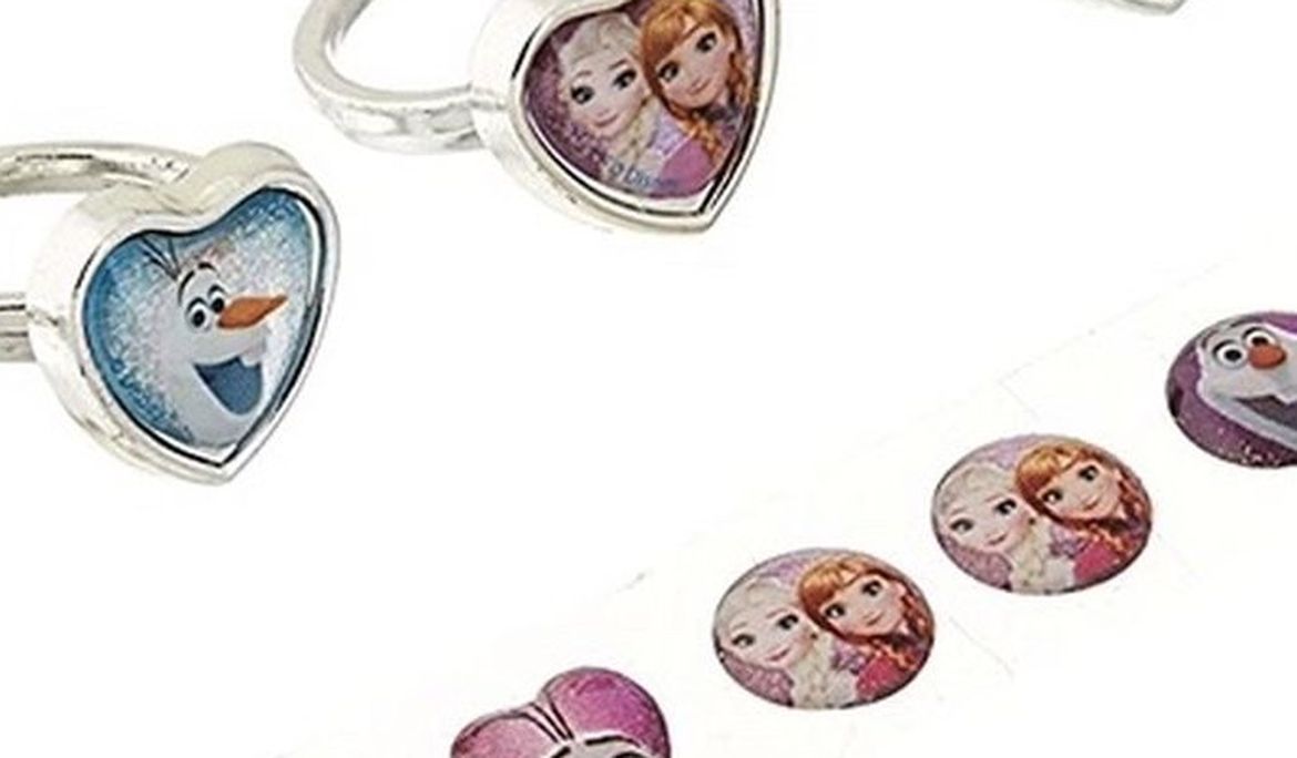Disney Frozen 7 Days Rings And Sticker Earrings. (12 Sets)
