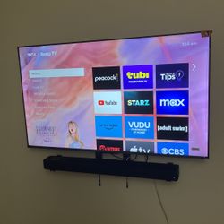 55 inch TCL Roku Tv With Soundbar Speaker 