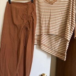 Free People Skirt With Bucket List Shirt Set