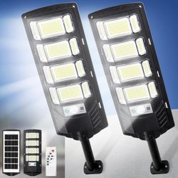 Solar Flood Lights Outdoor, 10000LM 6500K IP65 Solar Street Lights Outdoor Waterproof, Motion Sensor Lights Dusk to Dawn with Remote Control, Outdoor 