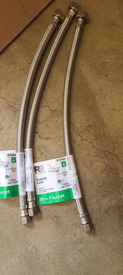 RELIABILT 3/8-in compression x 1/2-in FIP x 16-in Braided stainless steel Flexible Faucet Supply Line x4