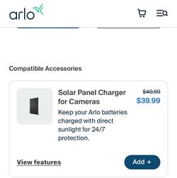 Arlo solar panel charger