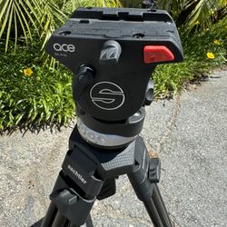 Black Sachtler Camera Tripod