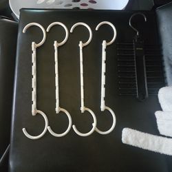 4 Space Saving Hangers & Tie Organizer Hanger 