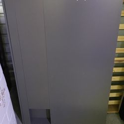 Charcoal Gray Full Size Headboard and Box Spring